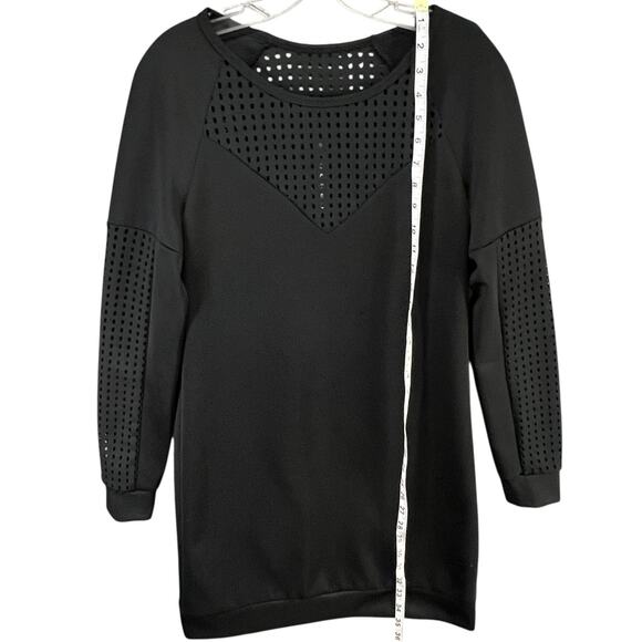 Fabletics Tilly Sweatshirt Dress S Black Neoprene Stretch Perforated Comfort - Picture 8 of 14